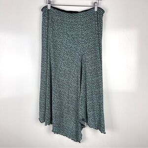 Style & Co Women's Asymmetrical Midi Skirt Teal Black Flowy Y2K Boho Size Medium